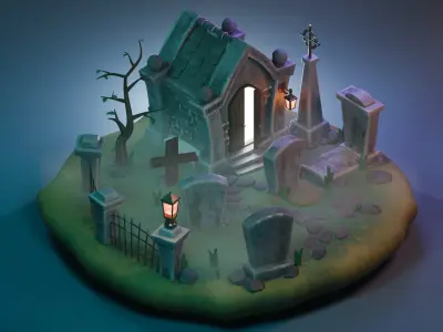 Haunted cemetery 3D model