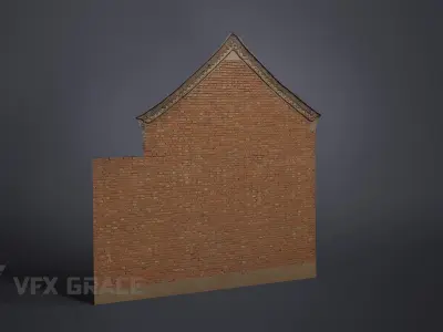 Red Brick Wall 009 3D model
