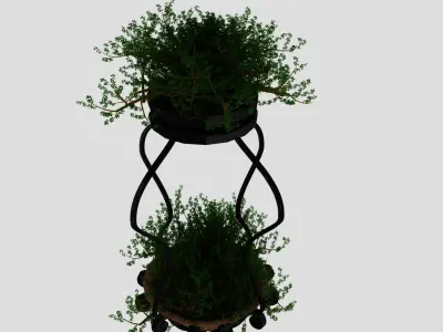 Hanging basket flowerpot luxurious 3D model 3D model