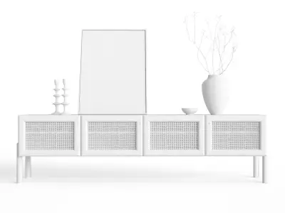 lowboard jolie with deco 3D model