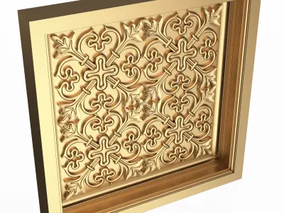 Carved Ceiling Tile 03 Low-poly 3D model