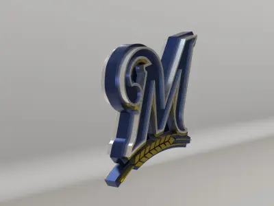 MLB Milwaukee Brewers V1 Team Logo 3D model