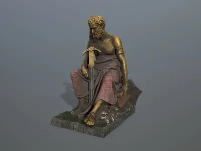 statue 4 Low-poly 3D model