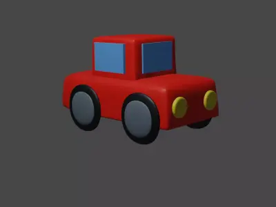 Simple Red Car 3D Model 3D model