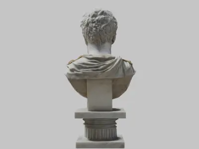 Ultra detailed 3D bust statue roman empire Low-poly 3D model