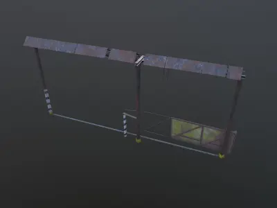 Arch on factory Low-poly 3D model