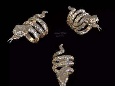 Luxury Snake Ring Free 3D print model