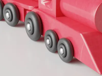 Toy Train Low-poly 3D model