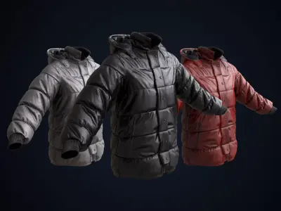 Winter jackets 3D Model Pack