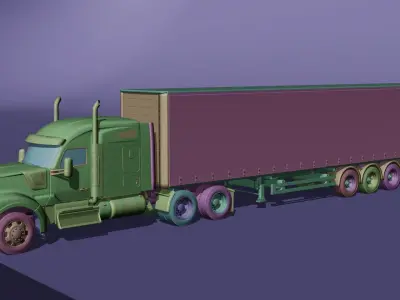 Kenworth W990 Low-poly 3D model