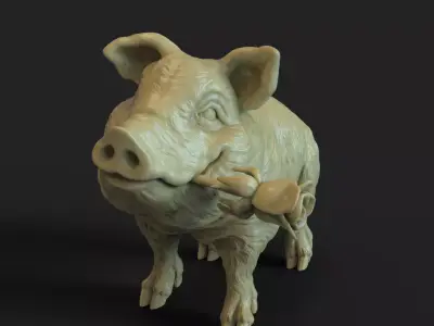 Pig vol1 Miniature figure 3D print model