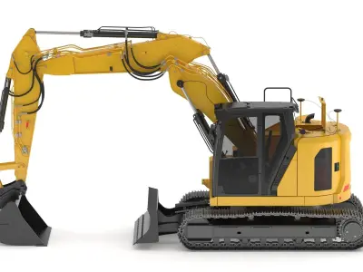 Small Excavator Triple Arm Generic 3D model