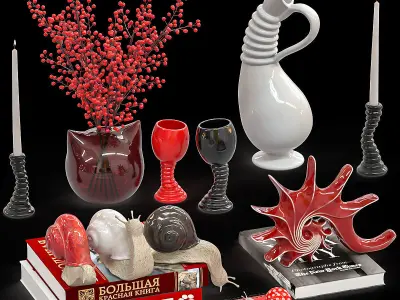 Set decorative with snails 3D model