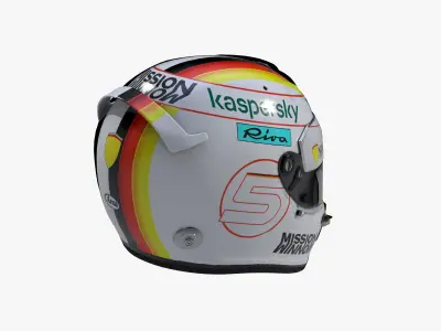 Vettel helmet 2020 Low-poly 3D model