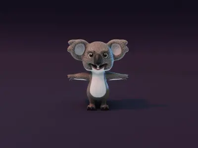 Cartoon Koala 3D Model Low-poly 3D model