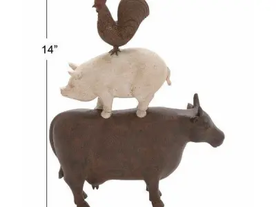 Brown - Off White Animal Art Figurine 3D model