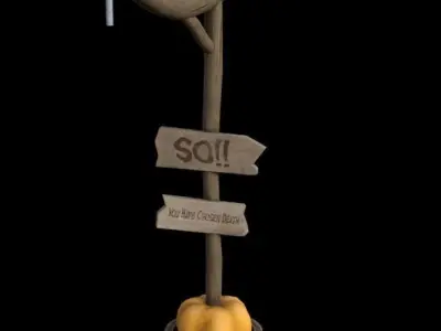 Lantern decor halloween signal Low-poly 3D model