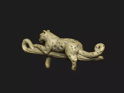 Leopard leo cat monster cute baby chibi cartoon simply basic 3D print model