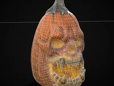Orcish Jack O Lantern Low-poly 3D model