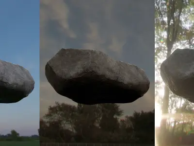 Game and render ready rock pack with 2 LOD phase Low-poly 3D model