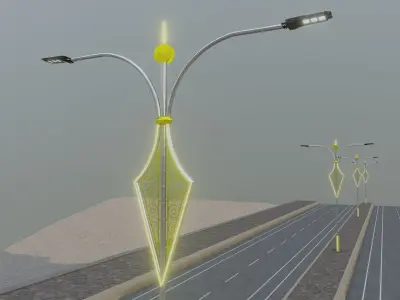 Decorative Lighting Pole Type-5 3D model
