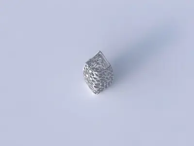 Vase double arc rectangle with twisted dense organic lattice 3D print model