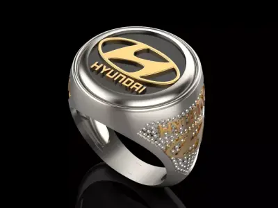 hyundai ring Silver Gold  Print 3D print model