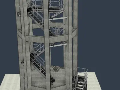 Water Tower Access Staircase 3D model