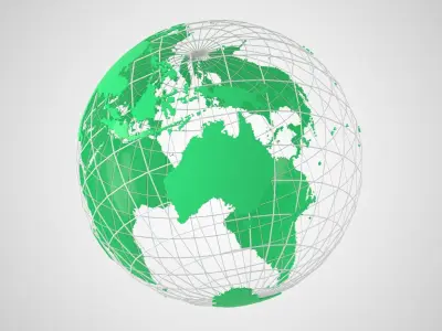 Globe News Skeleton Emerald  Color 3D model