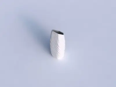 Vase bent hexagon with twisted diagonal grid bulges 3D print model