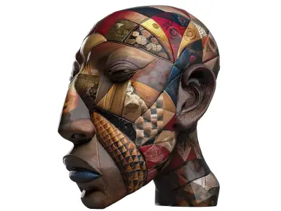 Statuette Head Low-poly 3D model