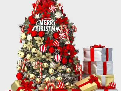 christmas tree with gifts 3D model