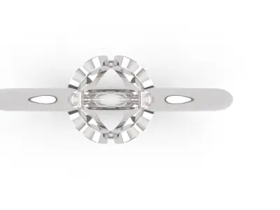 Engagement ring with heart prong size 8 3D print model