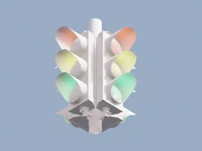 Traffic Lights Low-poly 3D model