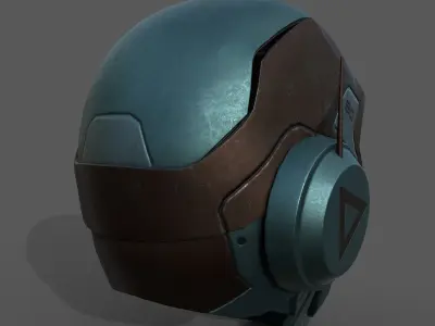 Helmet scifi military armor develop fantasy combat  Low-poly 3D model