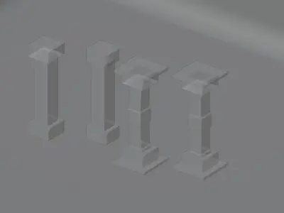 Pilares I Pillars Low-poly 3D model