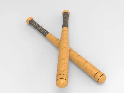 Baseball Bat Low-poly 3D model 17