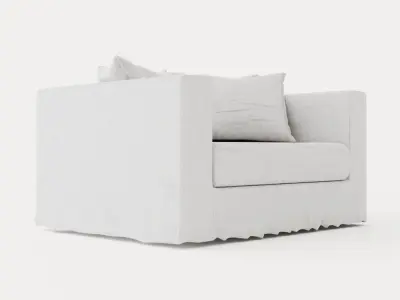 Le Grand Air Loveseat Linen - Natural Blonde Low-poly 3D model