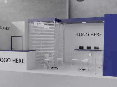 Exhibition Stand 02 4m x 7m 3D model