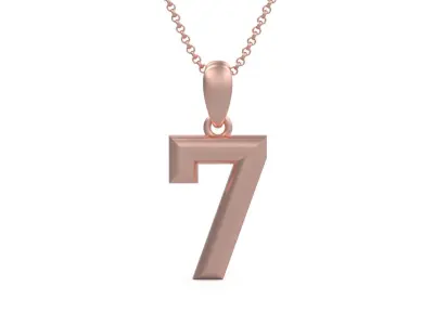 Model 1161 Number 7 Necklace Curved 3D print model