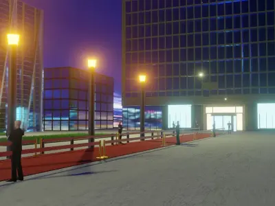 red carpet event Low-poly 3D model