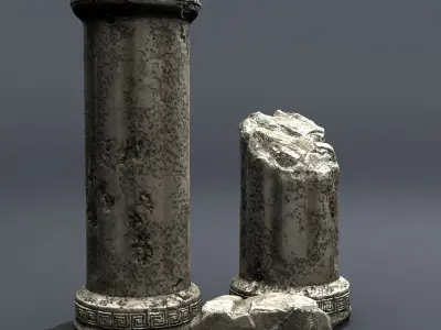 Realistic Damaged Pillars 3D model