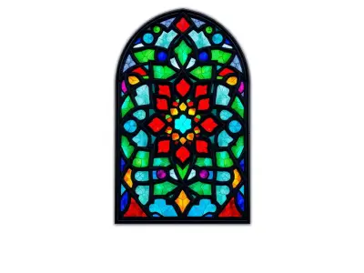 Vibrant Stained Glass Window model pack Low-poly 3D model