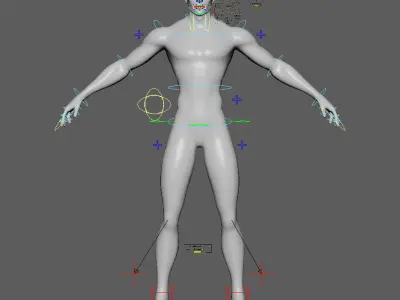 Rigged Base Male Model For Games and Film Low-poly 3D model