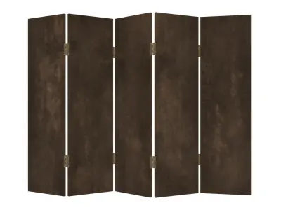Hammered Wooden Room Divider with Rustic Design 3D model