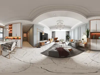 Luxury living room interior 3D model