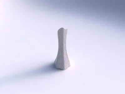 Vase squeezed and bent hexagon with wavy grid plates 3D print model