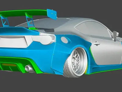 TOYOTA 86 ROBOT FT RALLYBACKER Low-poly 3D model