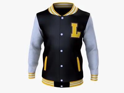 Classic Varsity Jacket 2x Low-poly 3D model