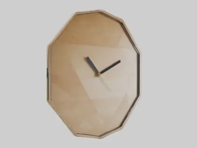 Geometric Wall Clock model Low-poly 3D model
